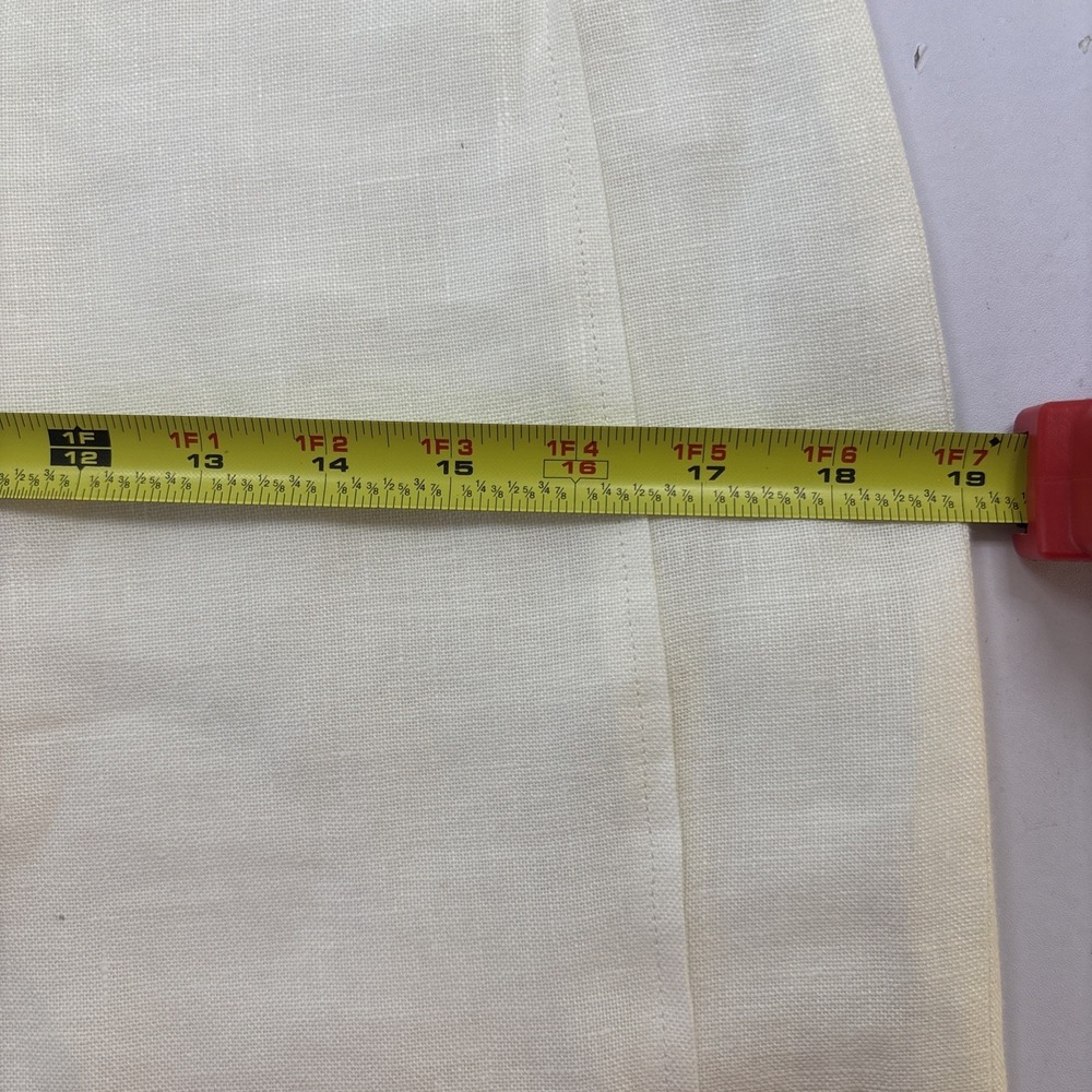 Talbots Signature Irish Linen Ivory Women's Sleeveless Lined Dress Knee Length 4 - Picture 9 of 10